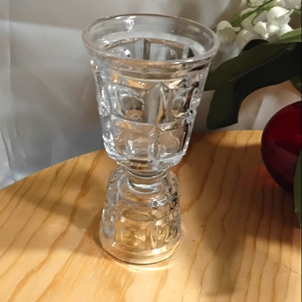 RARE FIND ~ Fenton Art Deco Glass Double Jigger - Plymouth Pattern